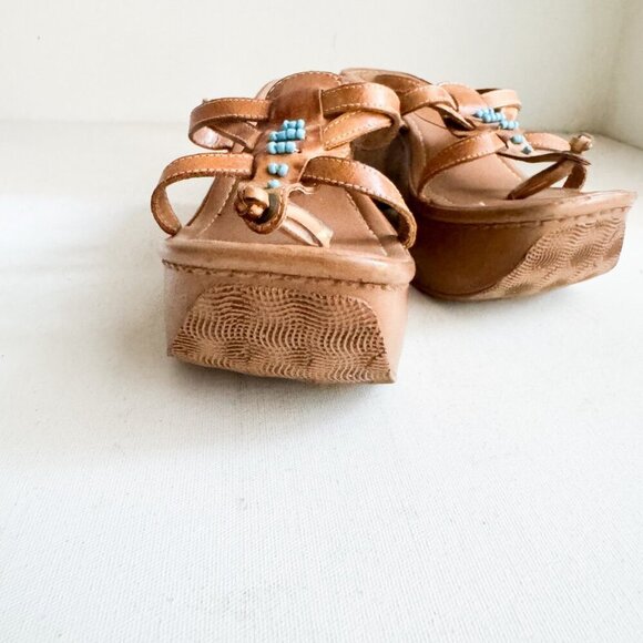 Vintage Urban Behaviour Brown Chunky Platform Leather Sandals 8 - Picture 11 of 11